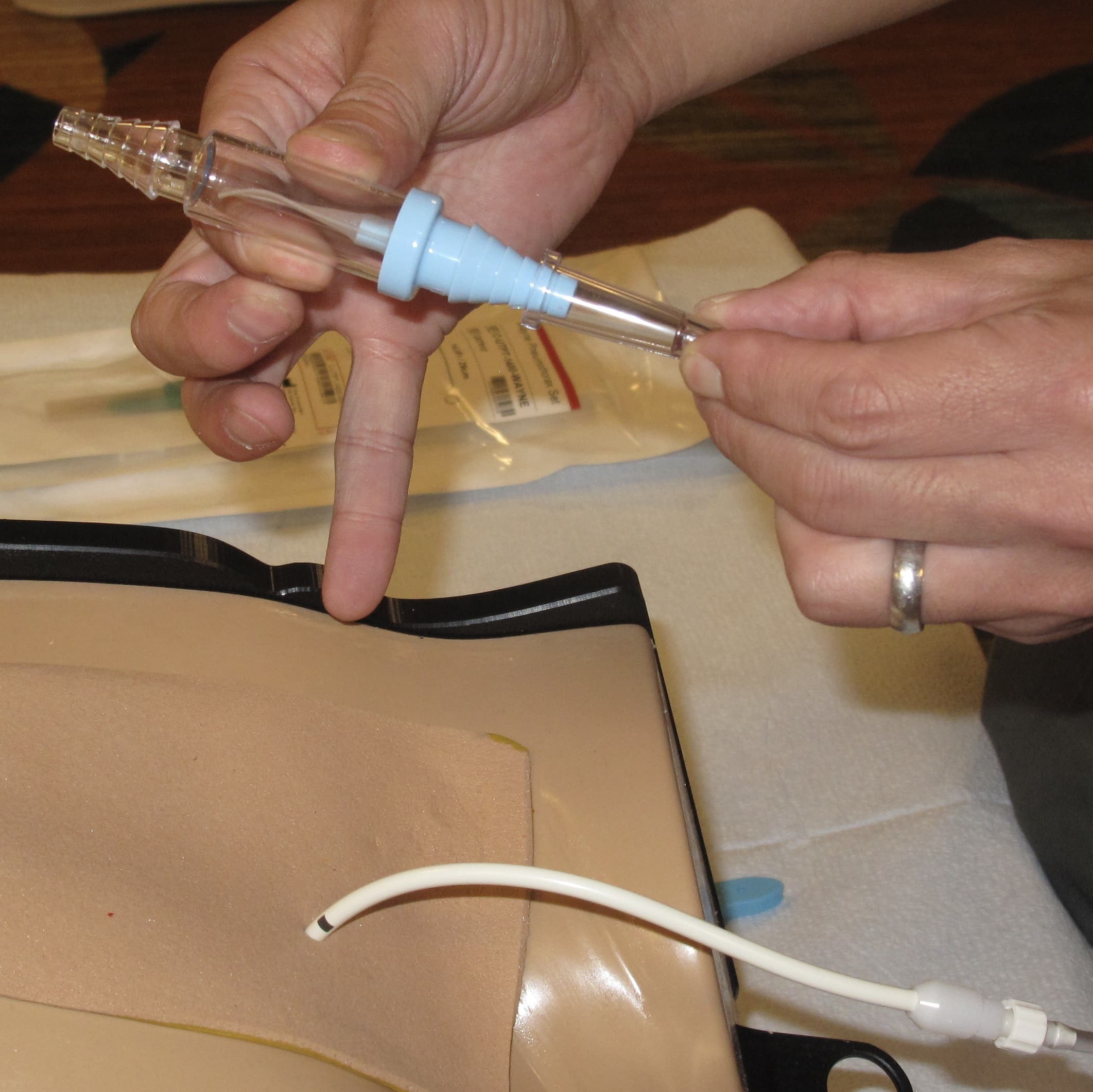 step 8 wire guided pigtail catheter placement